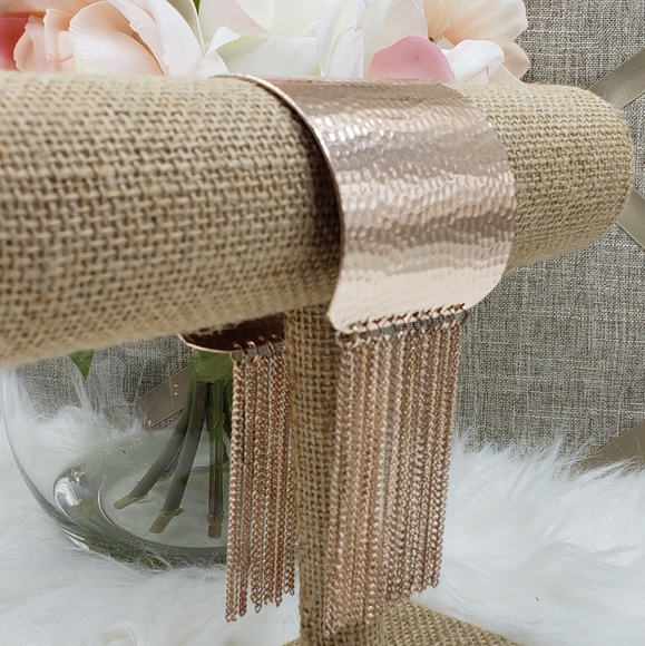 🆕️INC Rose Gold Tone Cuff Fringe Bracelet - Picture 8 of 8